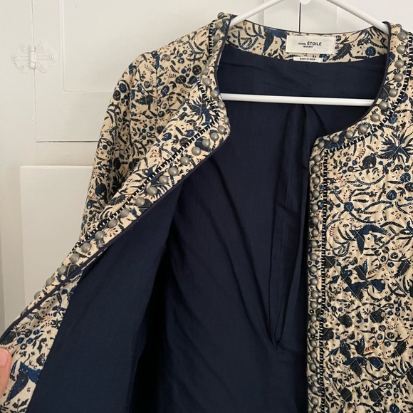 Isabel Marant Etoile Hustin Printed Quilt Jacket with Stud Trim - Picture 5 of 9
